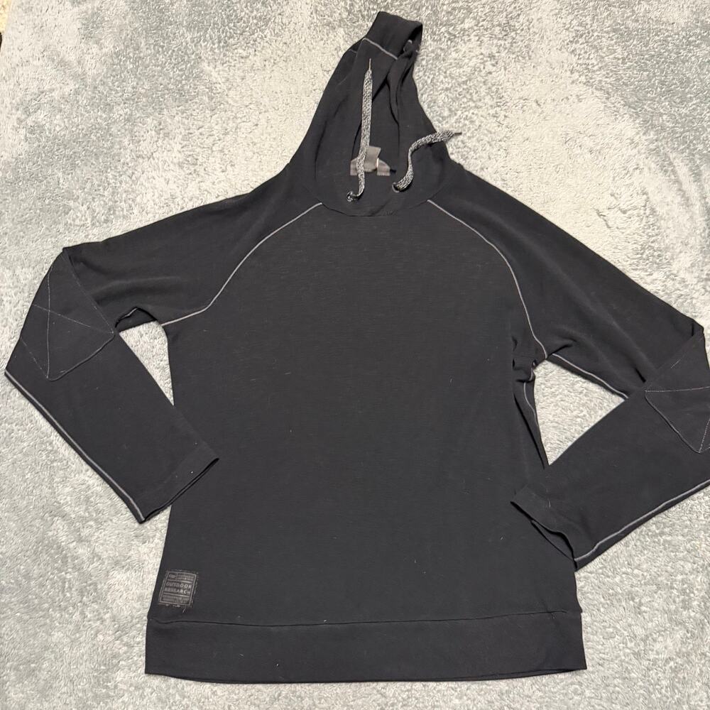 Outdoor Research Blackridge Hoody Sweater Mens Small Black Wool Blend Hoodie